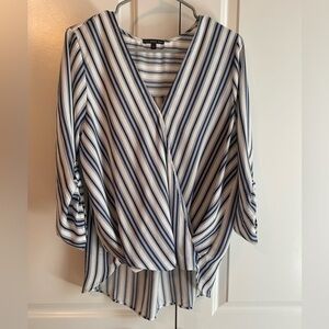 West Kei Blue and White Striped Top